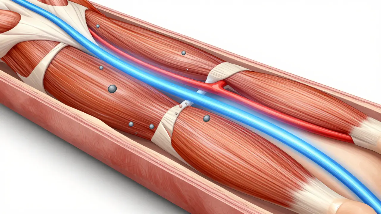 Illustration of improved blood flow and muscle relaxation