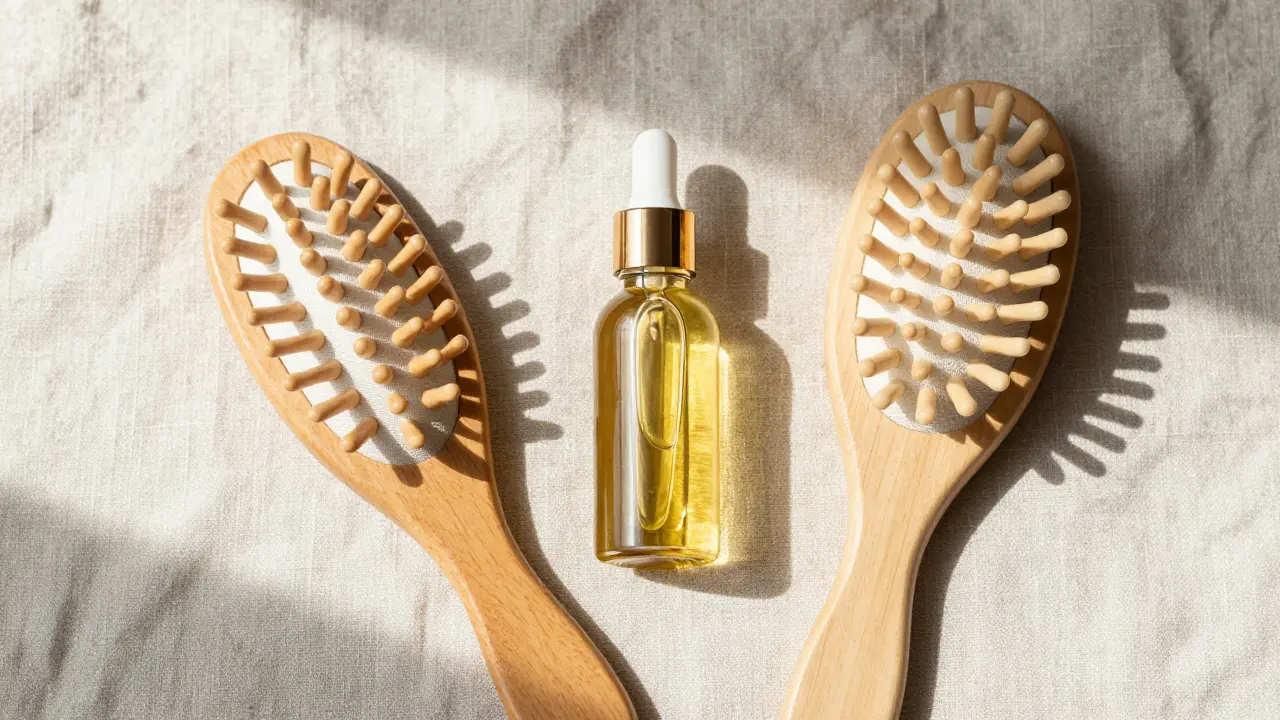Scalp care tools including oil and wooden massager