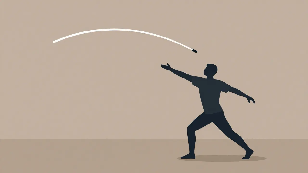 Illustration of a rungu returning to the thrower