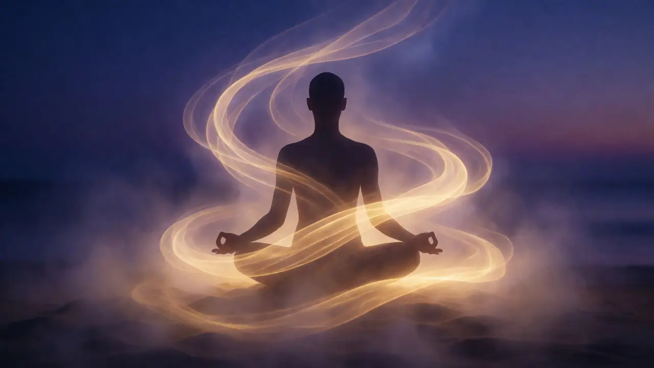 Abstract visualization of energy flow and mental healing